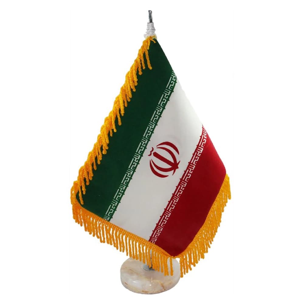 پرچم ایران رومیزی پایه سنگی مرمری | شهاب تحریر کد 7060