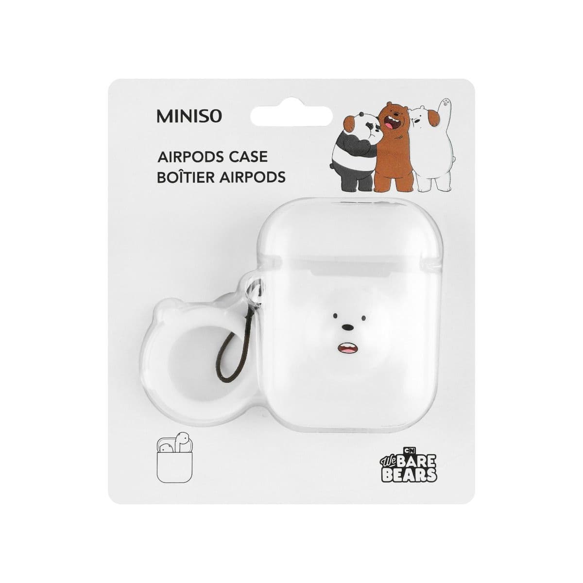 کاور ایرپد مینیسو، مدل Miniso We Bare Bears Airpods Case، طرح ما خرسها، خرس قطبی، سفید