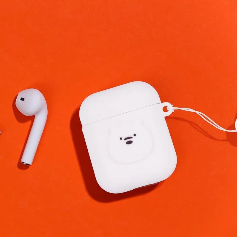 کاور ایرپد مینیسو، مدل Miniso We Bare Bears Airpods Case، طرح ما خرسها، خرس قطبی، سفید — تصویر ۳