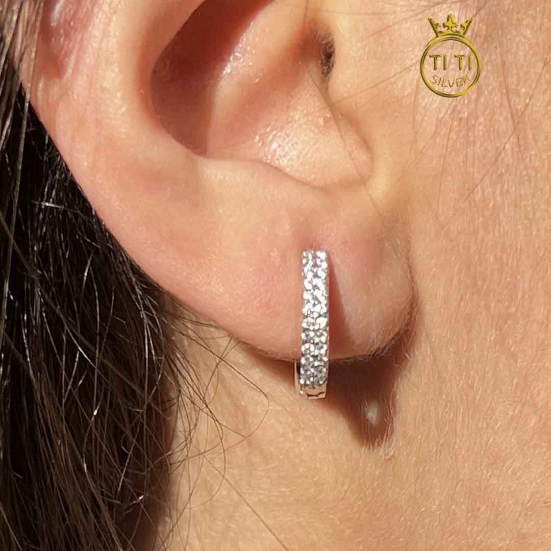 گوشواره نقره حلقه ای زیبا — تصویر ۲