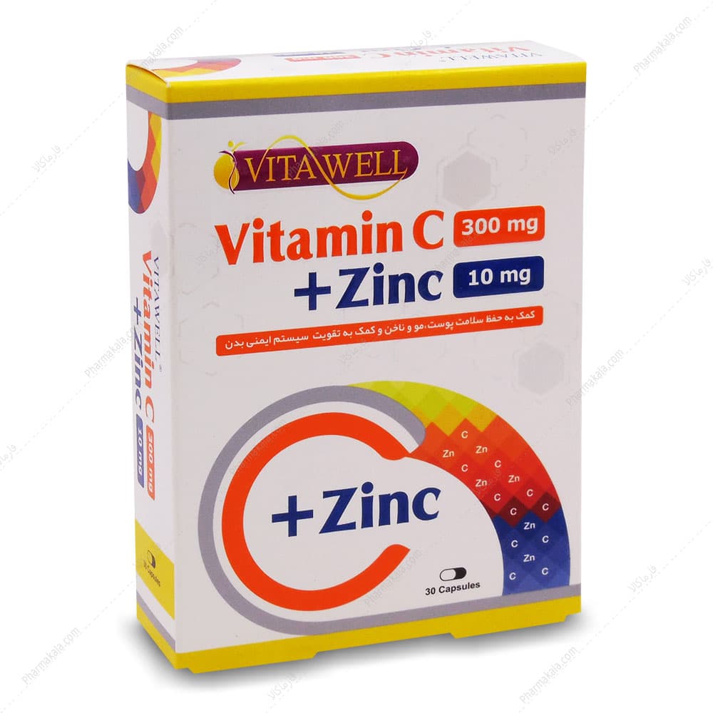 کپسول ویتامین ث + زینک Vitamin C + Zinc ویتاول 30 عددی