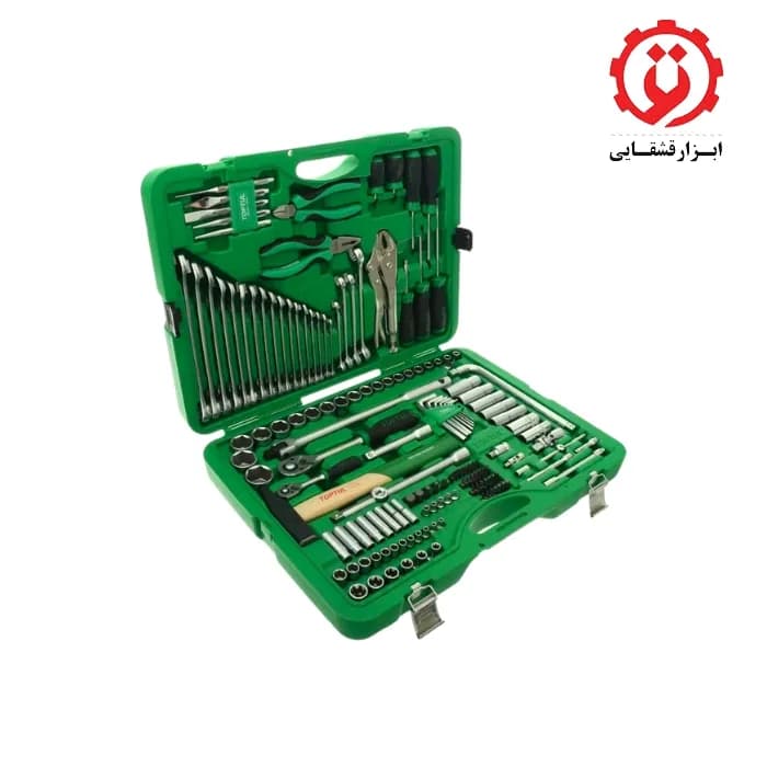جعبه ابزار سبز 150 پارچه پلاستیکی تاپ تول مدل GCAI150R — تصویر ۲