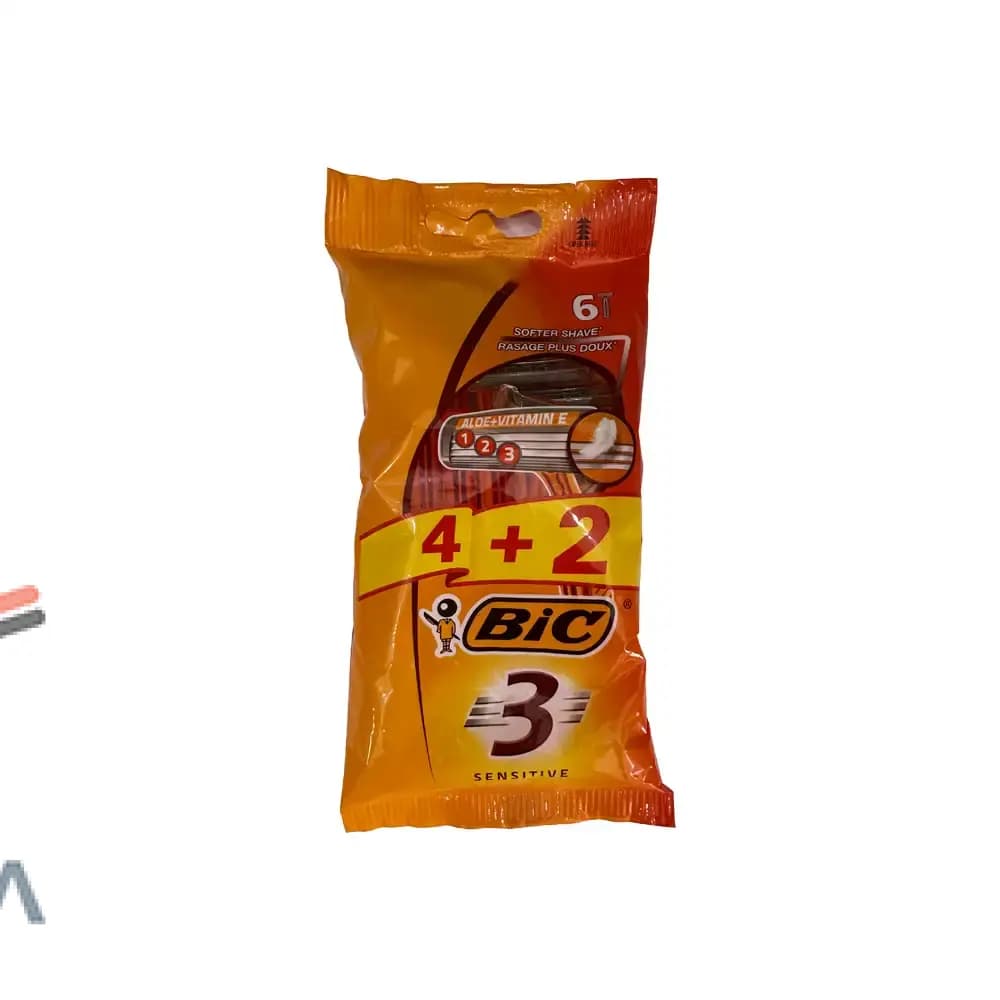 تیغ 3 تیغه صابوندار حساس 2+4 بیک