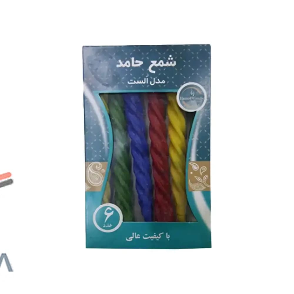 شمع لاله رنگی 6 عددی