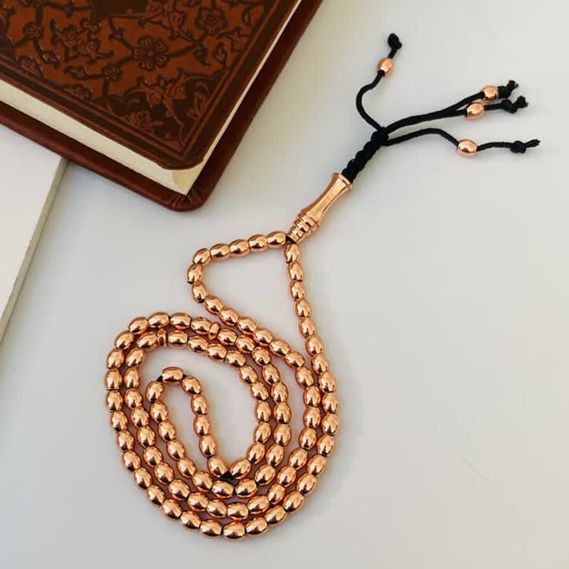 تسبیح گندمی مسی کد ZH385 — تصویر ۲