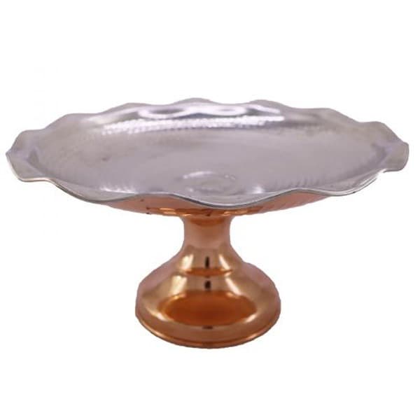 شیرینی خوری مسی مدل لب چین داخل سفید کد ZH120.3