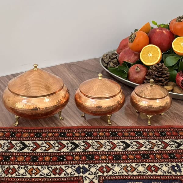 قندان مسی و شکلات خوری مدل سفینه ای کد ZH226 — تصویر ۲