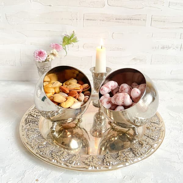 گوی هفت سین سه پایه دار نقره ای نانو شده کد ZH245.2 — تصویر ۲