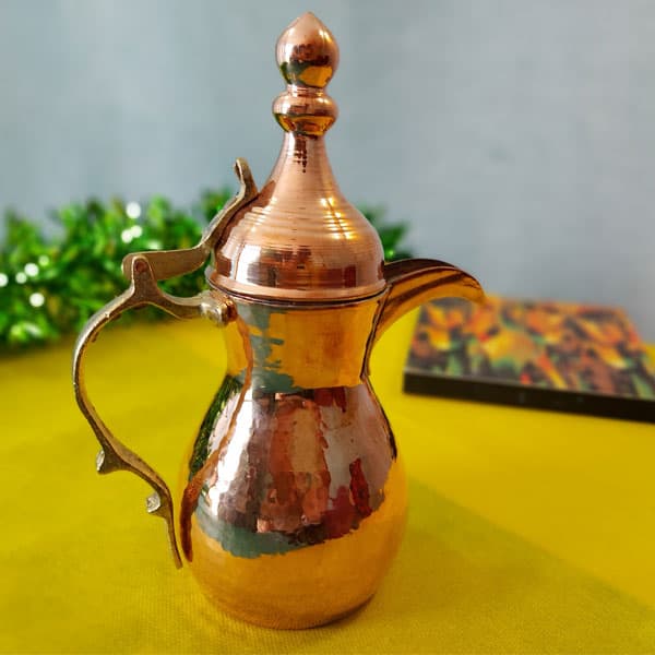قهوه جوش دله عربی مسی طرح چکشی کد ZH212.2 — تصویر ۲