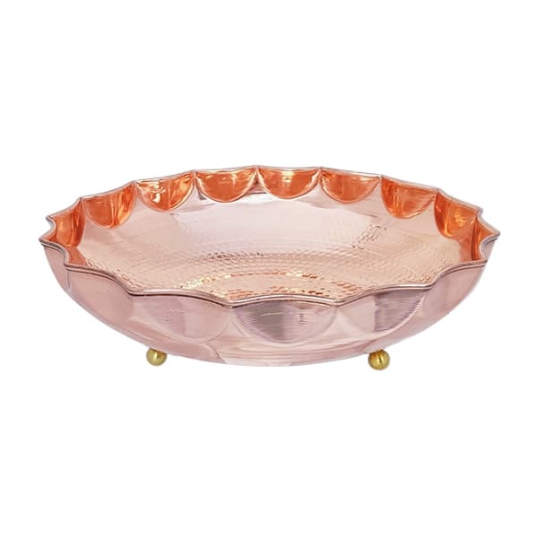 میوه خوری مسی پایه دار مدل آفتاب گردان سه پایه برنجی با کد ZH321.4