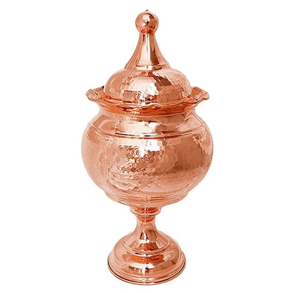 آجیل خوری مسی پایه دار مدل لب کنگره ای کد ZH282.2