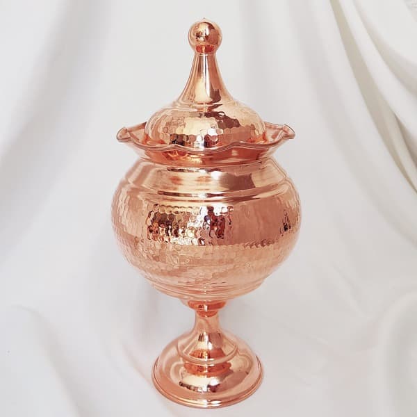 آجیل خوری مسی پایه دار مدل لب کنگره ای کد ZH282.2 — تصویر ۲