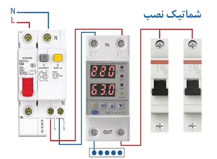 محافظ ولتاژ و جریان جی بی اچ مدل CVP-S 63A — تصویر ۴