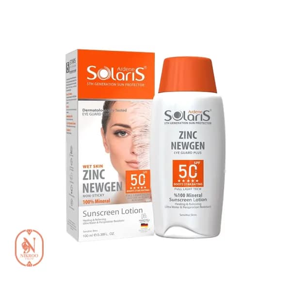 ضدآفتاب فیزیکال زینک نیوژن سولاریس آردن+SPF 50 حجم 100 میل