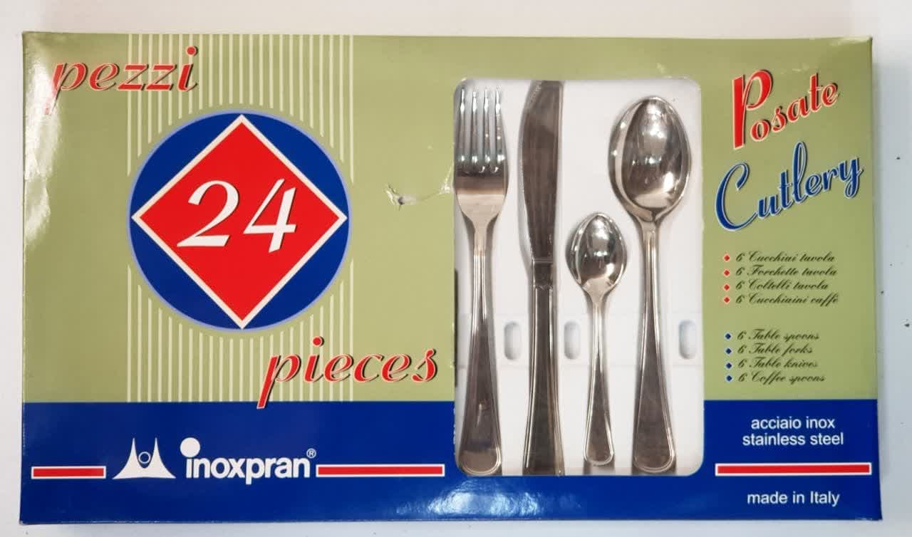 سرویس قاشق و چنگال 6 نفره استیل inoxpran