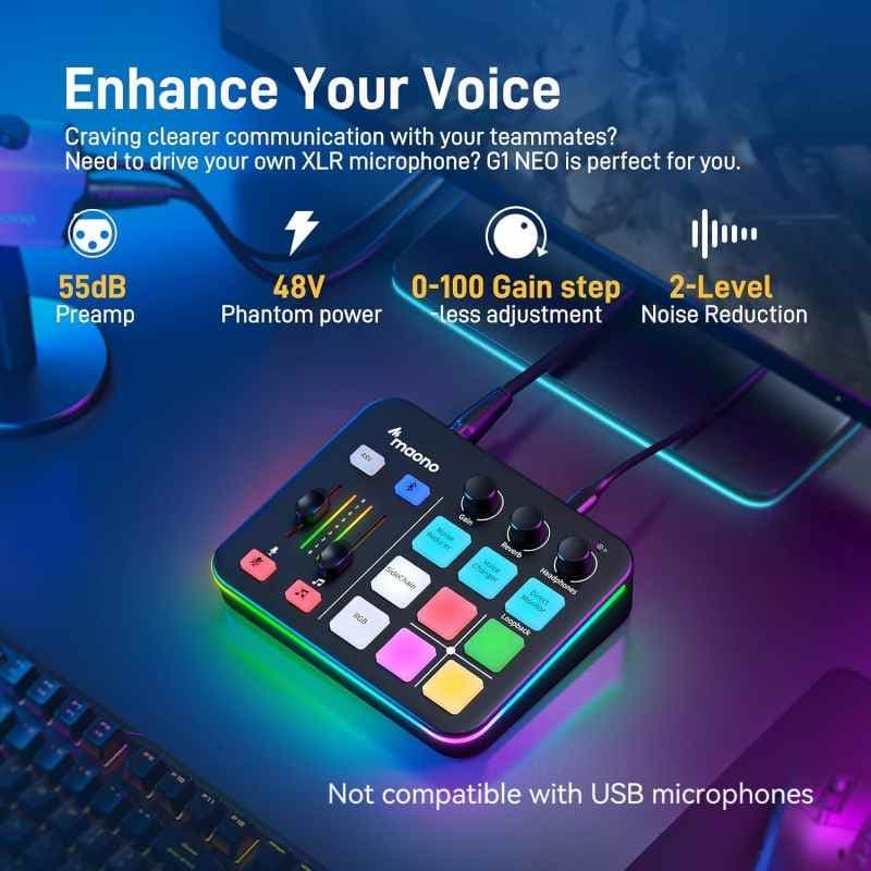 میکسر صوتی مخصوص بازی MAONO مدل G1 NEO — تصویر ۵