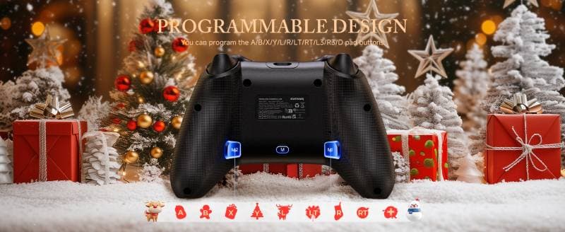 دسته بازی ECHTPower Switch 2، کنترلر بی‌سیم 2025 با RGB/ماکرو/شیفت/توربو/ویبره — تصویر ۵