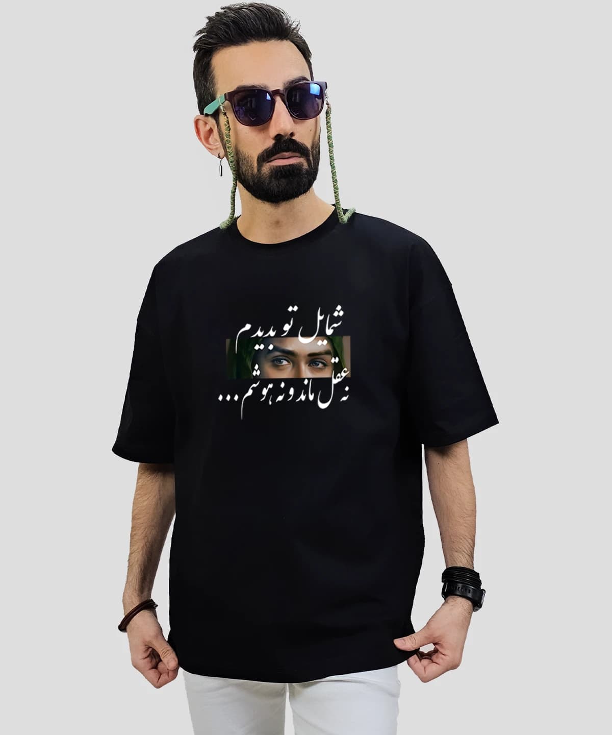 تیشرت لش مردانه و زنانه مذهبی طرح شمایل تو بدیدم نه عقل ماند و نه هوشم