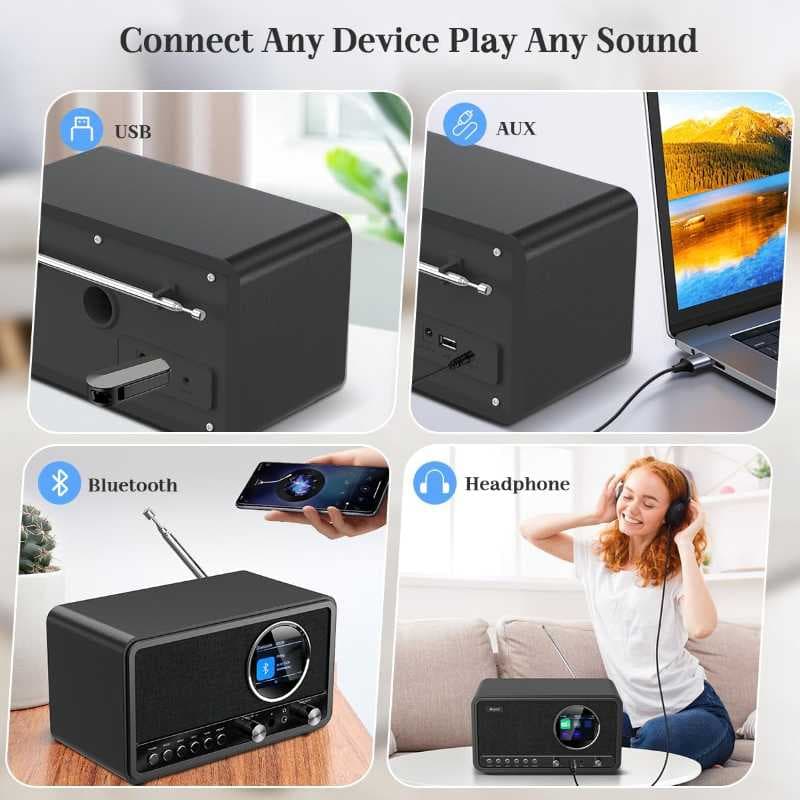 رادیو DAB Plus مدل D-05 با بلوتوث و اسپیکر برند ETDEUH — تصویر ۶
