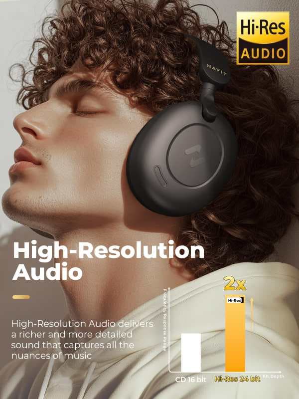 هدفون بی‌سیم Havit مدل H655BT با قابلیت حذف نویز فعال — تصویر ۷