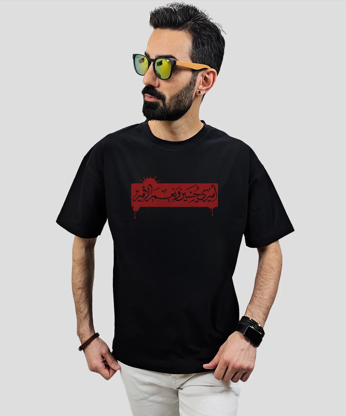 تیشرت لش مردانه و زنانه مذهبی طرح امیری حسین و نعم الامیر کد 416