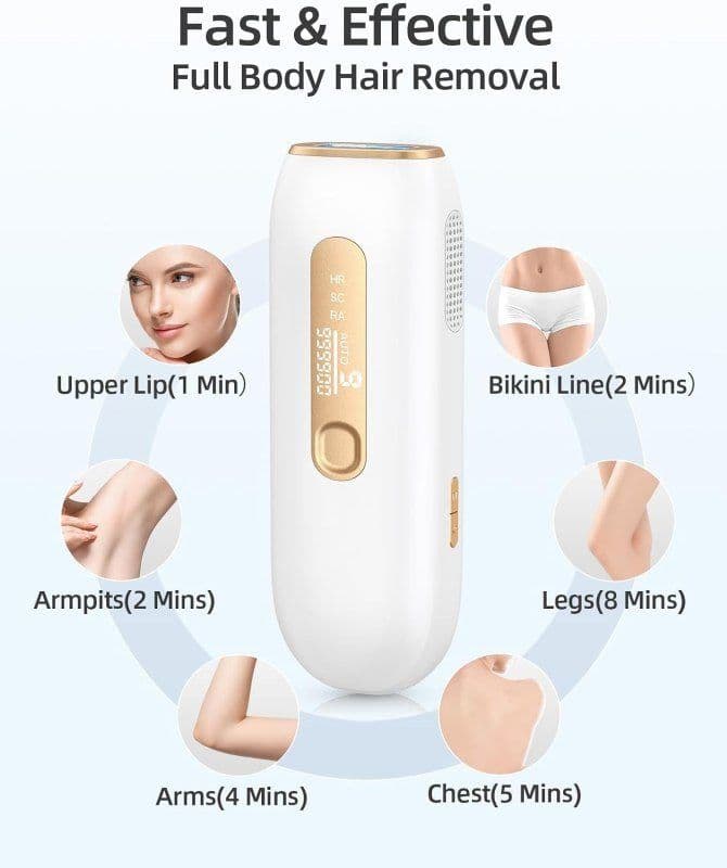 دستگاه لیزر شاتی Glattol IPL 3in 1 سطح انرژی 9 و 2 حالت فلاش، با باد خنک سفید — تصویر ۷