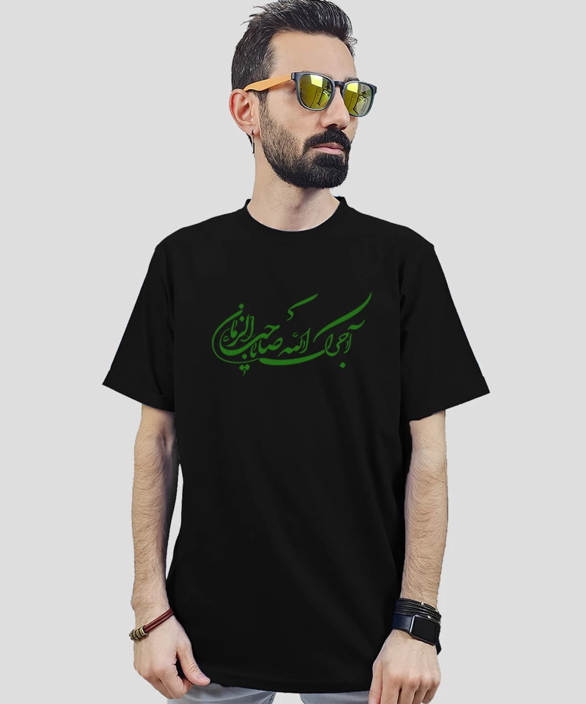 تیشرت مردانه و زنانه مذهبی طرح آجرک الله یا صاحب الزمان کد 595 — تصویر ۲