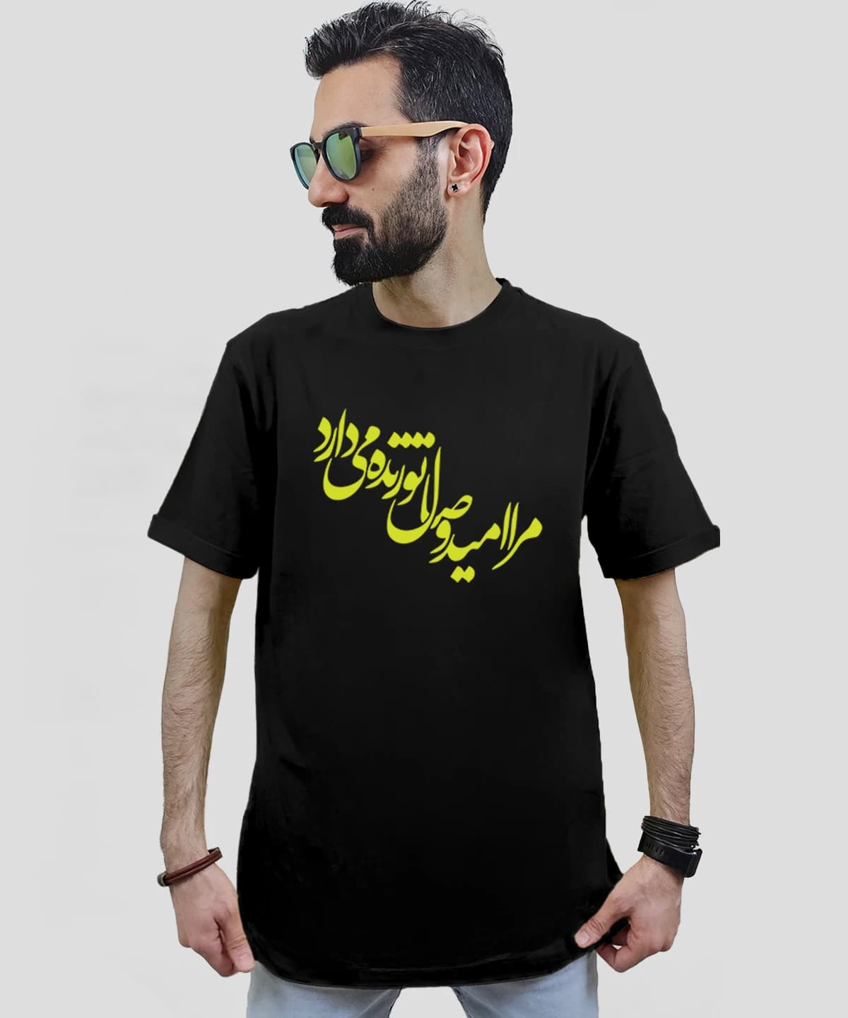 تیشرت مردانه و زنانه مذهبی طرح مرا امید وصال تو زنده می دارد