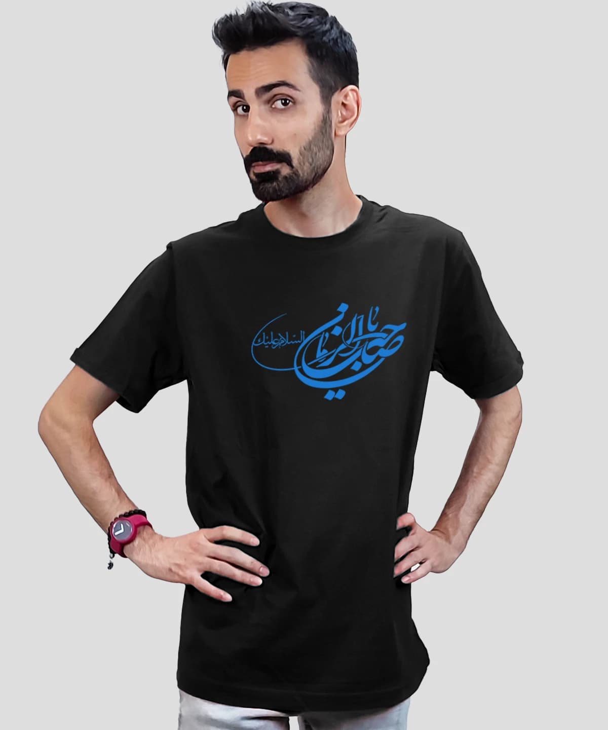 تیشرت مردانه و زنانه مذهبی طرح السلام علیک یا صاحب الزمان کد 589 — تصویر ۳
