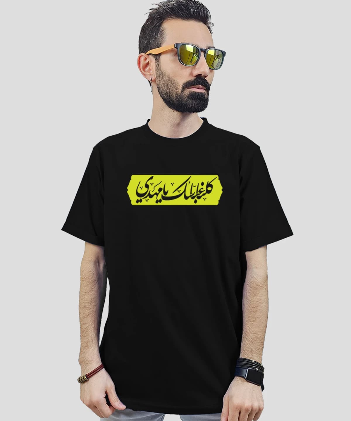 تیشرت مردانه و زنانه مذهبی طرح کلنا عباسک یا مهدی کد 588 — تصویر ۲