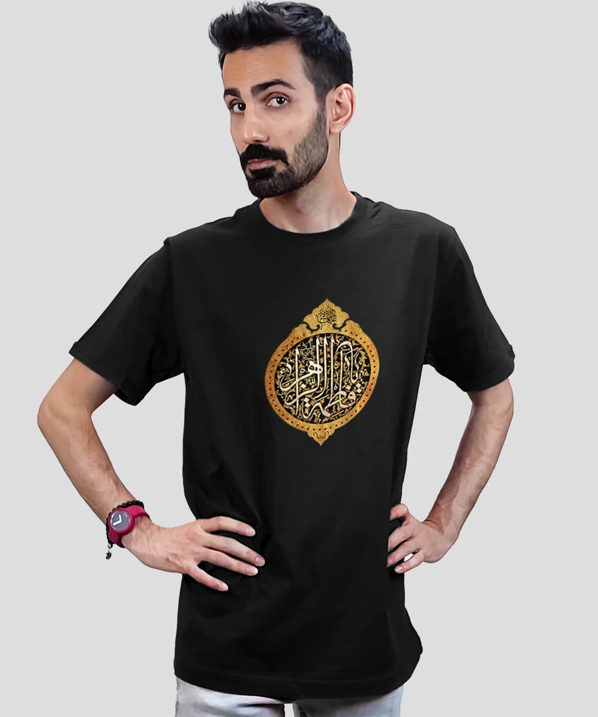 تیشرت مردانه و زنانه مذهبی طرح یا فاطمه الزهرا کد 581 — تصویر ۴