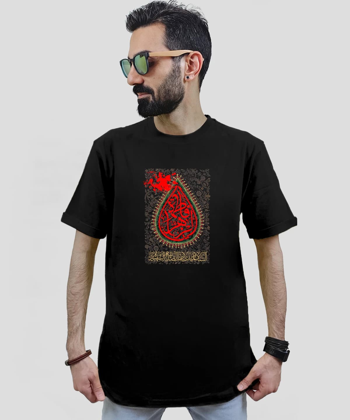 تیشرت مردانه و زنانه مذهبی طرح یا فاطمه الزهرا کد 576 — تصویر ۳