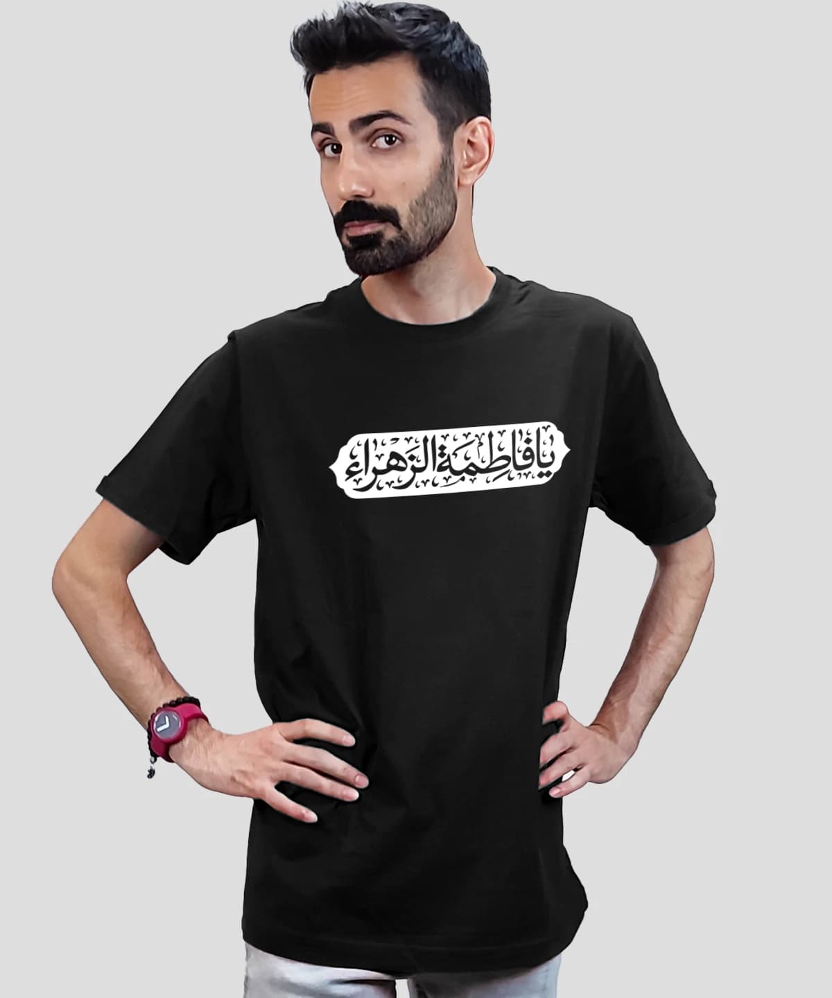 تیشرت مردانه و زنانه مذهبی طرح یا فاطمه الزهرا کد 566 — تصویر ۴