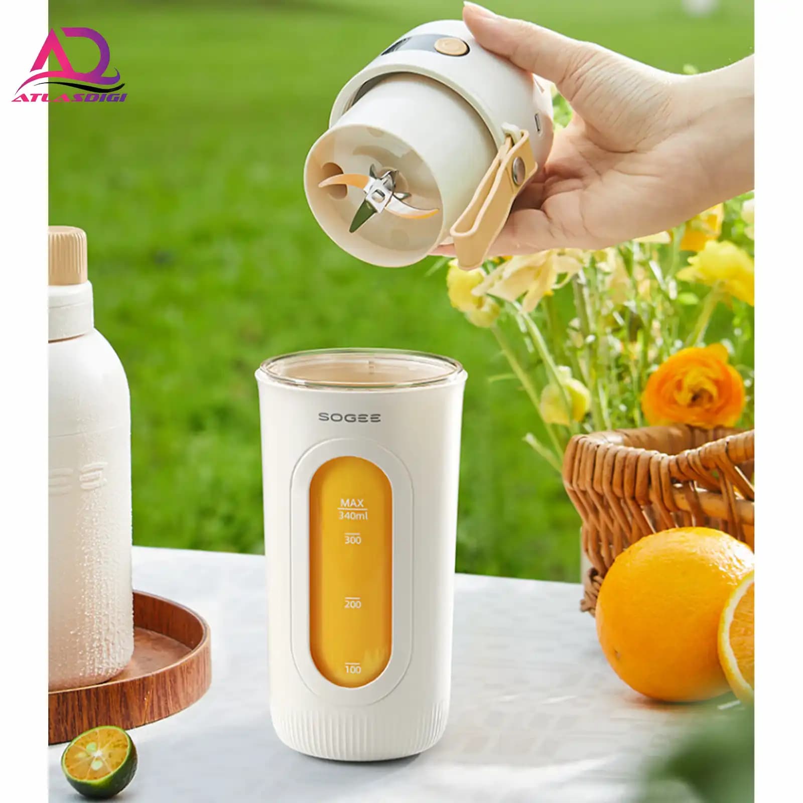 دستگاه آبمیوه گیری کوچک SOGEE قابل حمل مدل نمایشگر دیجیتال ارتقا یافته + تیغه 12 تیغه — تصویر ۴