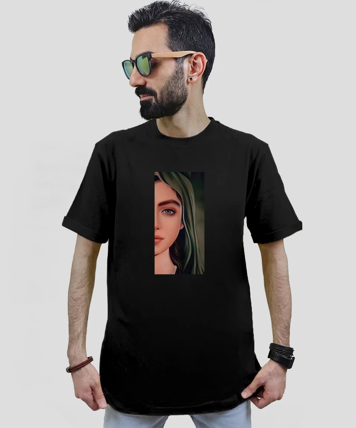 تیشرت مردانه و زنانه مذهبی طرح چهره قاسم ابن الحسن کد 547 — تصویر ۳