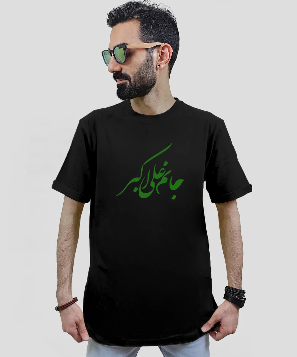 تیشرت مردانه و زنانه مذهبی طرح جانم علی اکبر کد 539