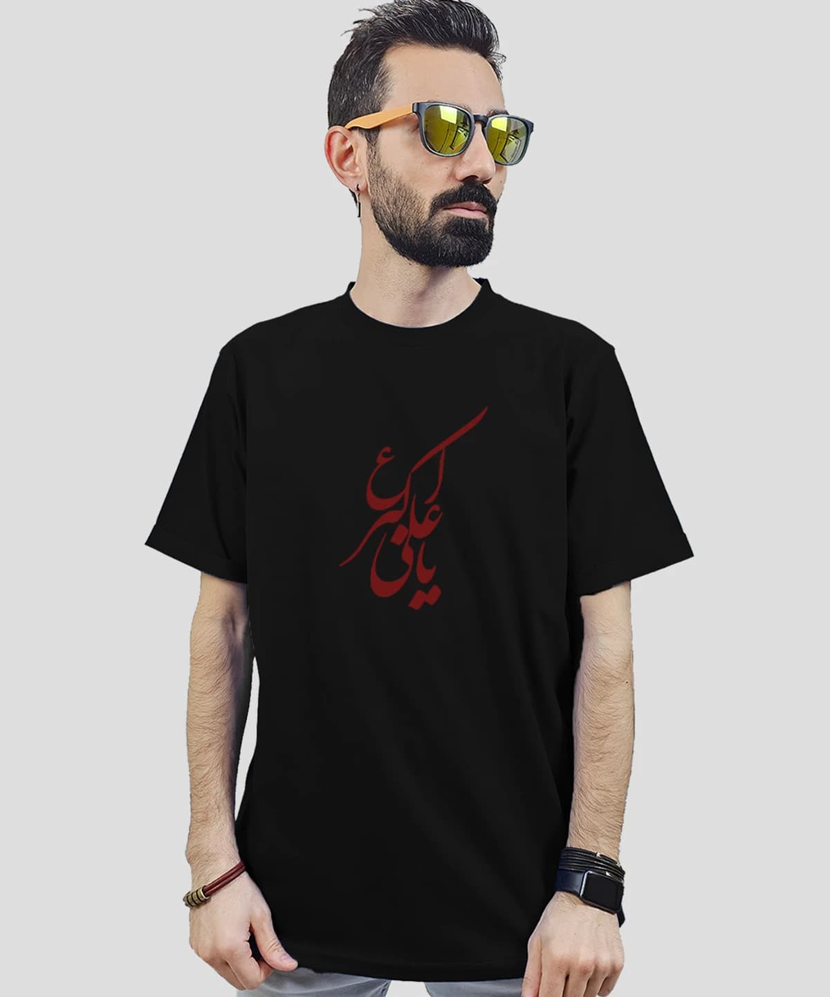 تیشرت مردانه و زنانه مذهبی طرح یا علی اکبر (ع) کد 536 — تصویر ۲
