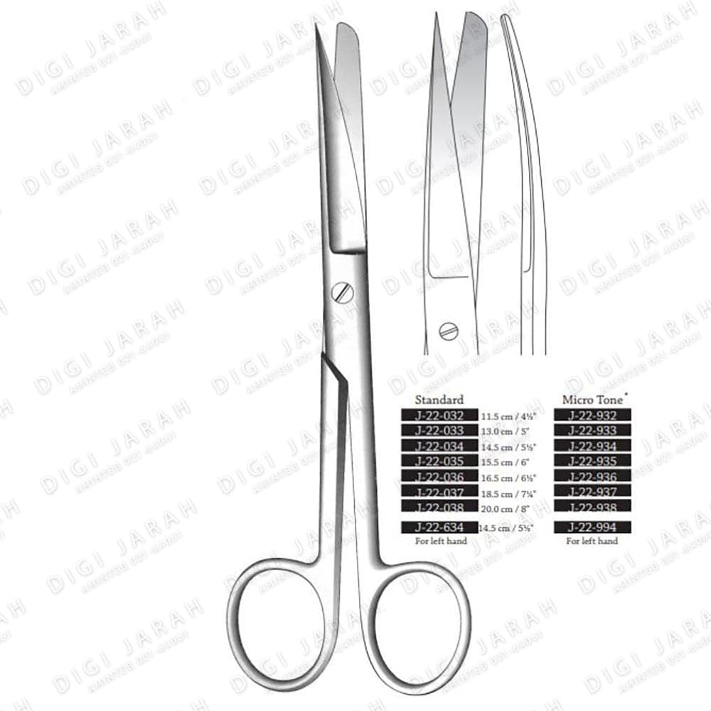 قیچی یک سر تیز کرو J-22-036 surgicon 16cm