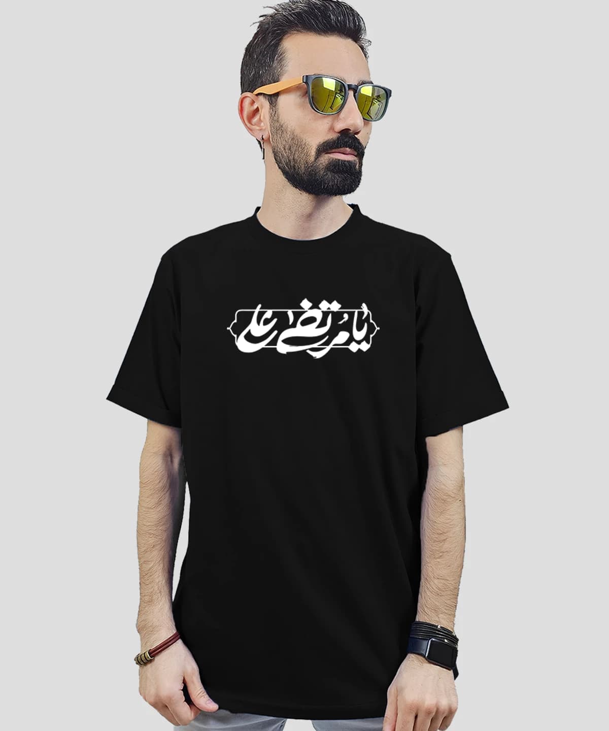 تیشرت مردانه و زنانه مذهبی طرح یا مرتضی علی کد 518 — تصویر ۳
