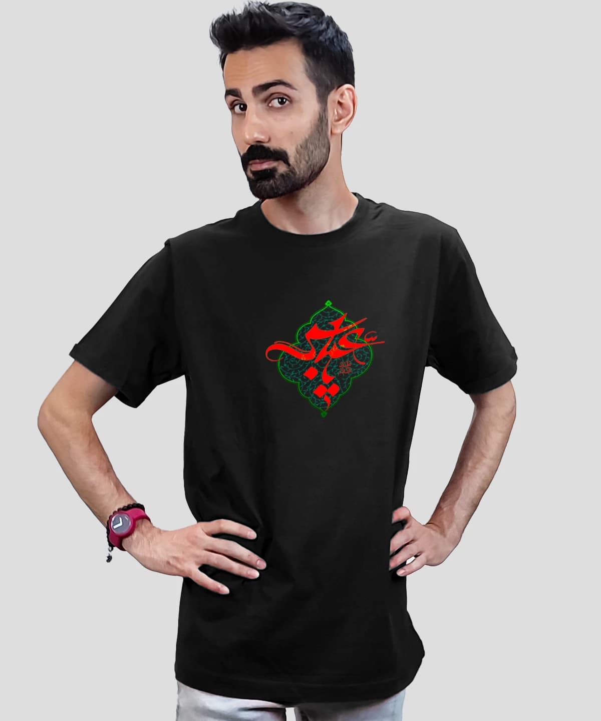 تیشرت مردانه و زنانه مذهبی طرح یا عباس (ع) کد 511 — تصویر ۳