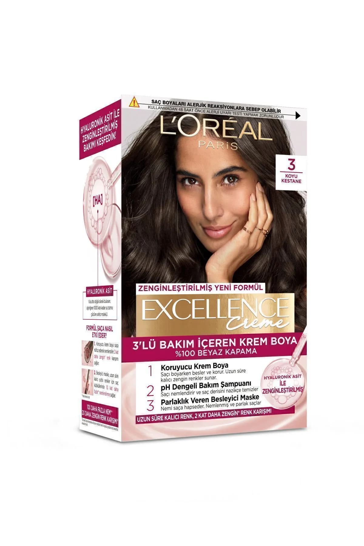رنگ مو Excellence رنگ شاه بلوطی تیره شماره 3