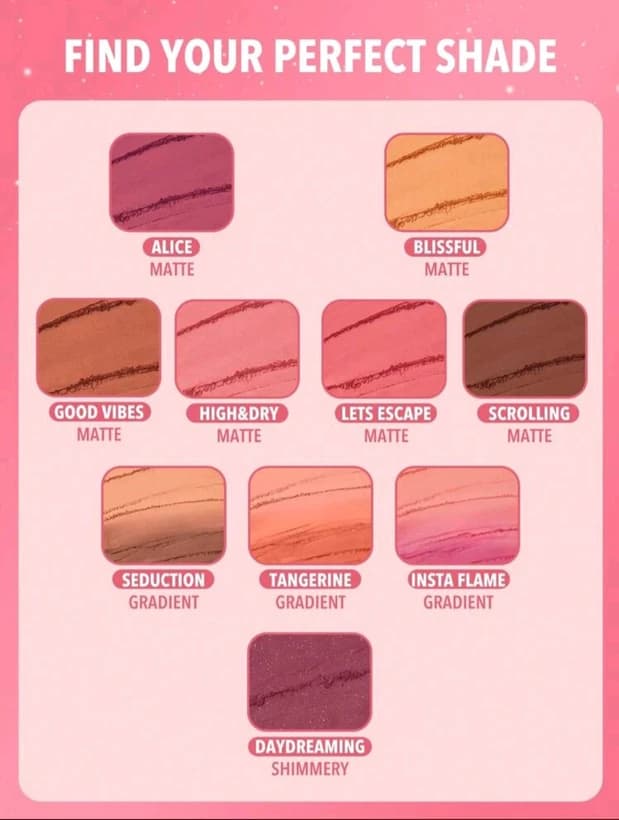 رژگونه پودری شیگلم SHEGLAM مدل Lightweight Matte رنگ Insta Flame — تصویر ۴