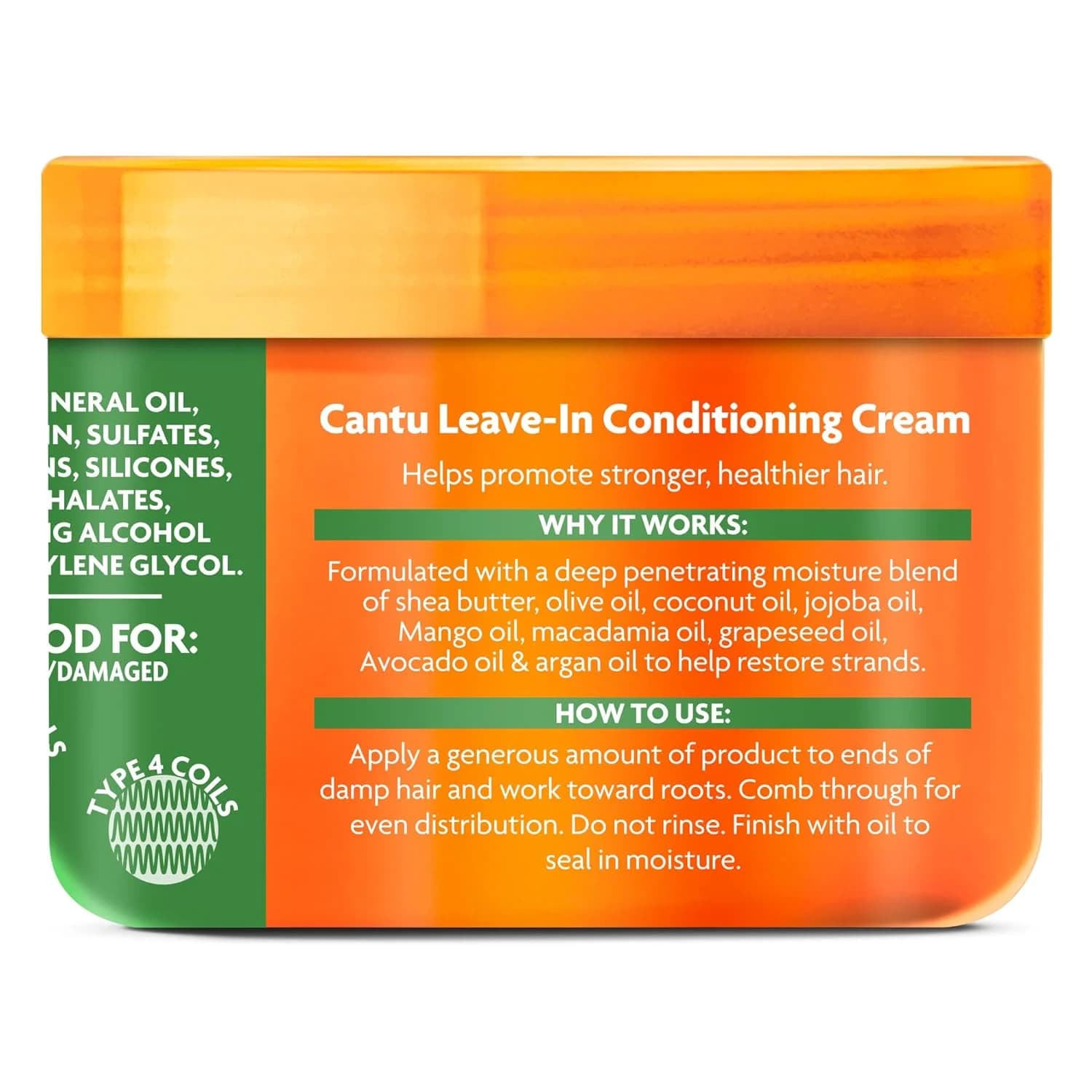 کرم مو کانتو بدون آبکشی مدل Shea Butter Leave-In Conditioning Cream حجم ۳۴۰ گرم — تصویر ۲