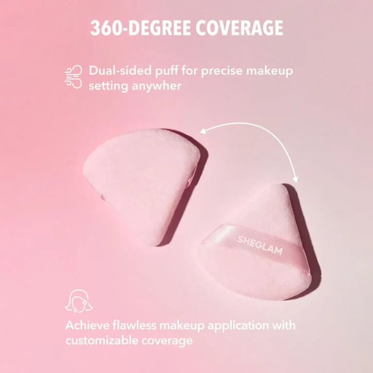 پاف سه عددی شیگلم رنگ صورتی مدل Insta-Ready Powder Puff — تصویر ۳