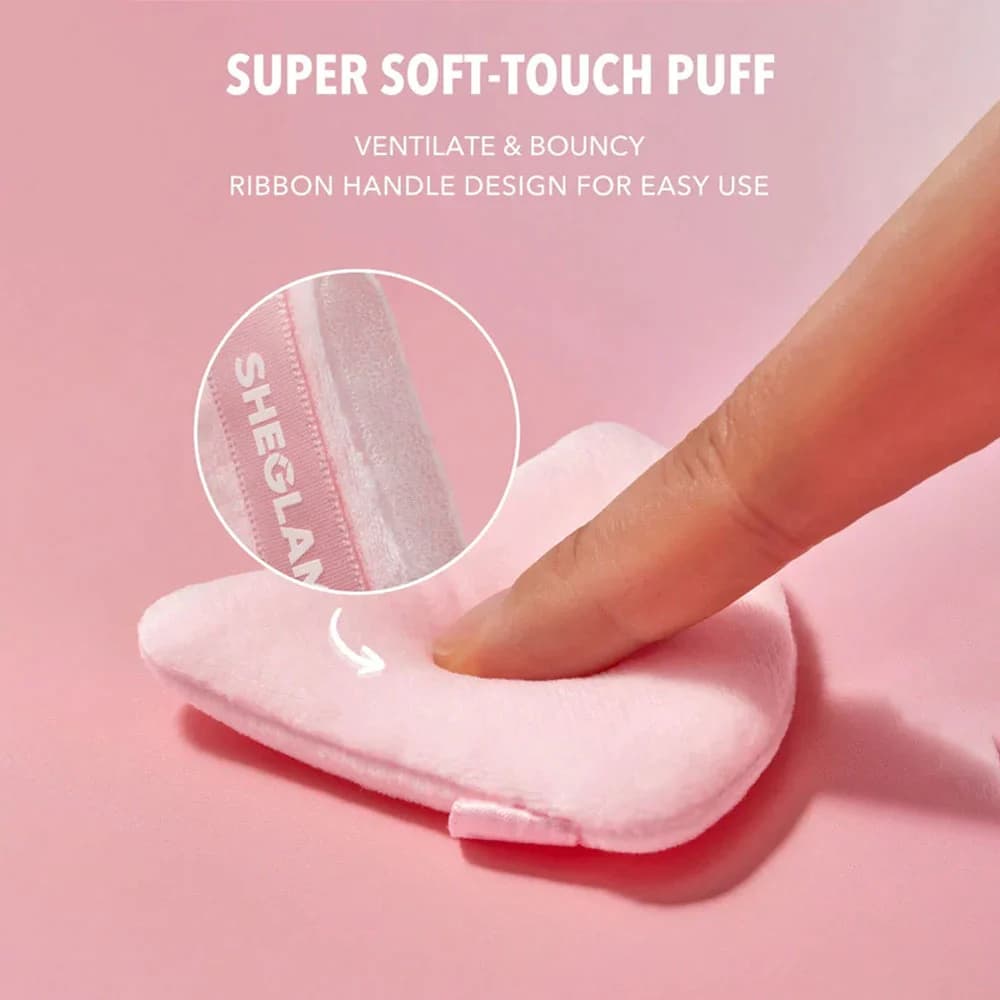 پاف سه عددی شیگلم رنگ صورتی مدل Insta-Ready Powder Puff — تصویر ۴