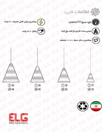 آویز کارتنی کان مدل CONE — تصویر ۳