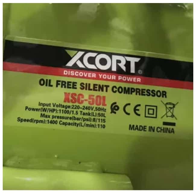 پمپ باد 50 لیتری ایکس کورت سایلنت دو موتوره XSC50L — تصویر ۳