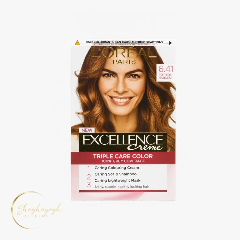 رنگ مو لورآل اکسلانس کرم شماره 6.41 فندقی طبیعی L’Oréal Excellence Crème 6.41 Natural Hazelnut