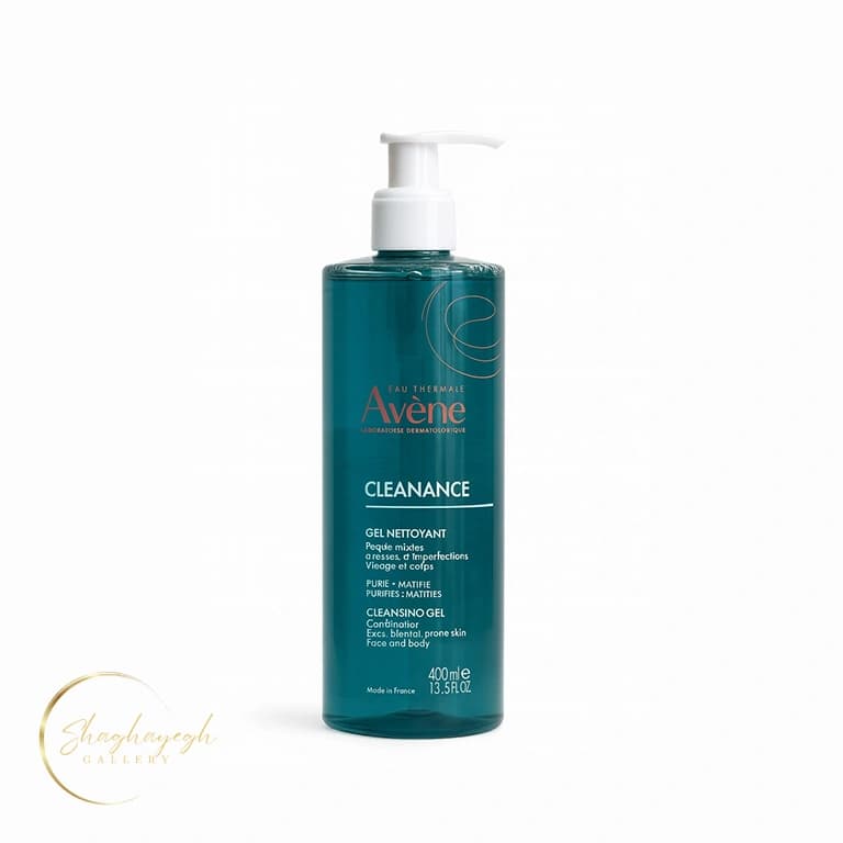 ژل شستشوی صورت و بدن آون کلینانس مناسب پوست چرب و مستعد آکنه ۴۰۰ میل Avene Cleanance Cleansing Gel