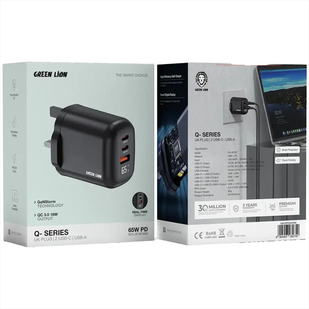شارژر Green Lion Q-Series 65W UK — تصویر ۳